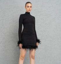 Load image into Gallery viewer, Feather Cuff Turtleneck Top - Pearl Boutique