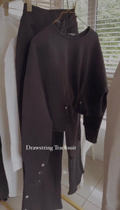 Drawstring Tracksuit In BLACK - Pearl Boutique