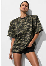 Load image into Gallery viewer, Oversized Camo Tshirt With Shoulder Pads