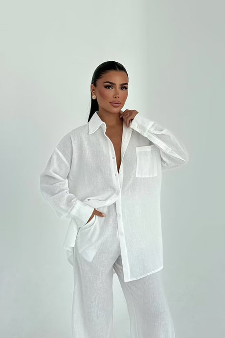 White Linen Suit - Pearl Boutique