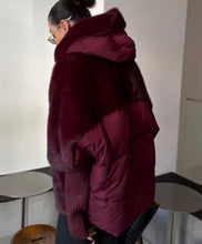 Load image into Gallery viewer, Luxe Puff-Fur Hooded Coat