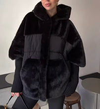 Load image into Gallery viewer, Luxe Puff-Fur Hooded Coat