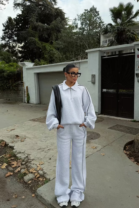 Cloud Zip Lounge Set Grey - Pearl Boutique