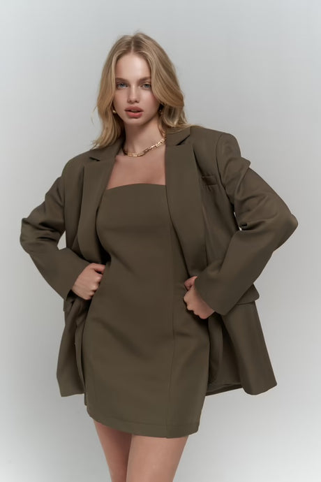 Power Suit Olive - Pearl Boutique