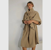 Load image into Gallery viewer, Faux Leather Canvas Trench Coat