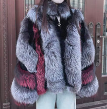 Load image into Gallery viewer, Fox Fur Coat WIth Claret Colouring