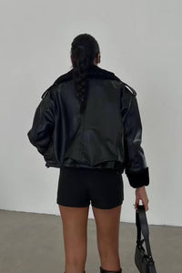 Black Bomber Jacket - Pearl Boutique