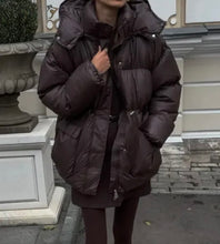 Load image into Gallery viewer, Brown Puffer Coat - Pearl Boutique