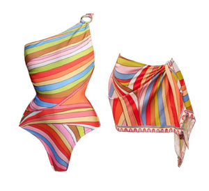 So Pucci Swimming Costume Set Orange Print - Pearl Boutique