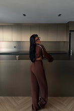 Load image into Gallery viewer, Cloud Zip Loungeset Chocolate Brown - Pearl Boutique