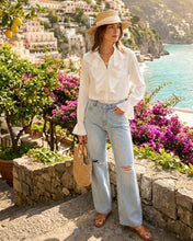 Load image into Gallery viewer, White Long Sleeve Ruffle Blouse