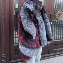 Load image into Gallery viewer, Fox Fur Coat WIth Claret Colouring