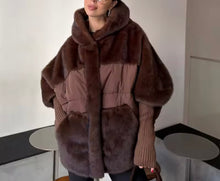 Load image into Gallery viewer, Luxe Puff-Fur Hooded Coat