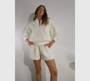 Embossed Top And Shorts Set