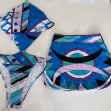 Load image into Gallery viewer, Premium So Pucci Swimming Costume And skirt Set Blue - Pearl Boutique