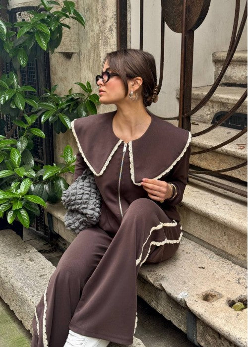 Chic Coffee Tracksuit - Pearl Boutique