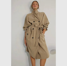 Load image into Gallery viewer, Faux Leather Canvas Trench Coat