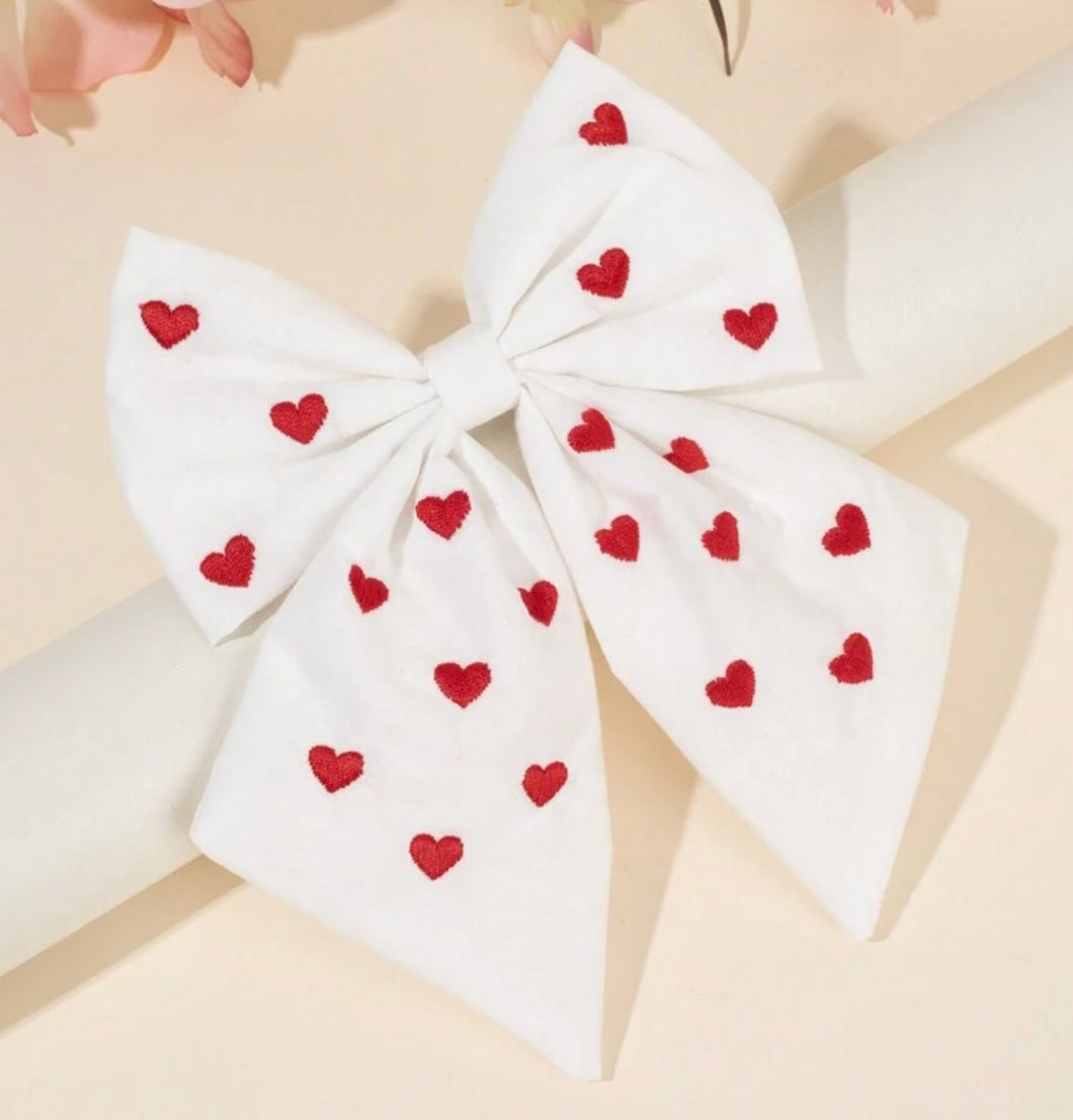 Girls Valentines Hair Bow