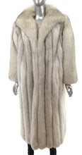 Load image into Gallery viewer, Blue Vintage Fox Fur Long Coat