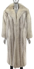 Load image into Gallery viewer, Blue Vintage Fox Fur Long Coat