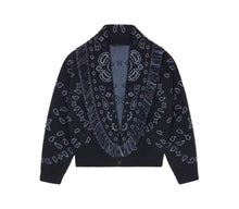 Load image into Gallery viewer, Boho Fringe Knit Cardy Navy