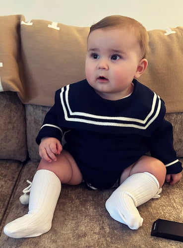 Little Sailor Romper Navy