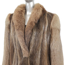 Load image into Gallery viewer, Beaver Coat With Fox Collar and Sleeves - Pearl Boutique