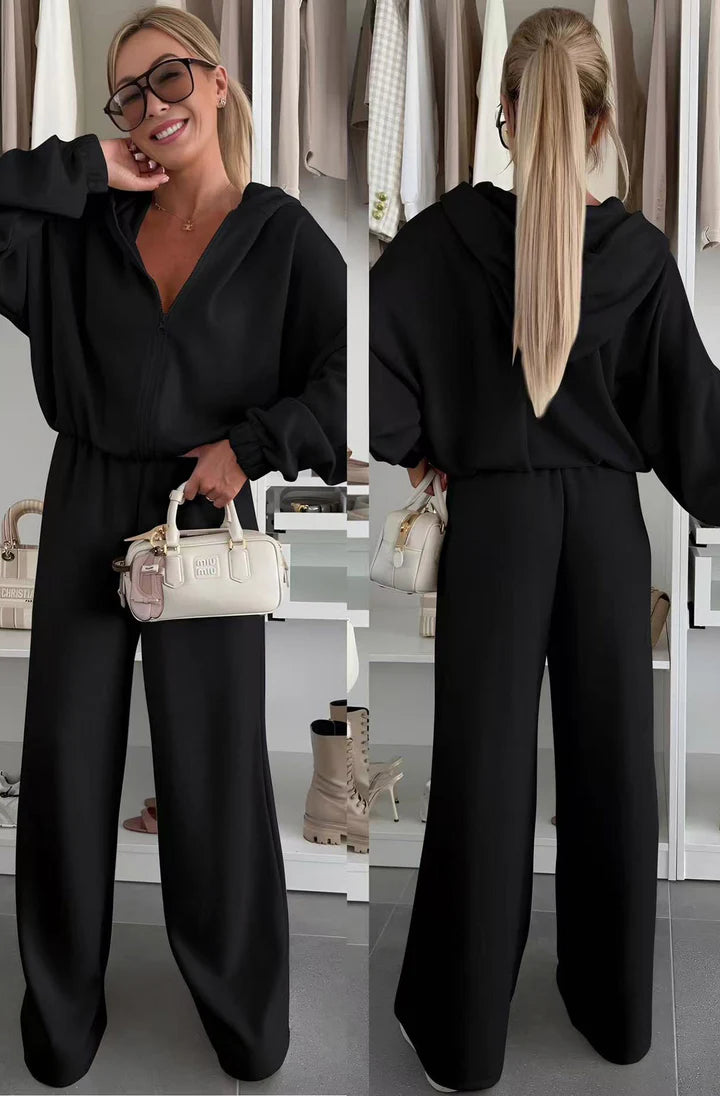 Serena Hooded Set Black