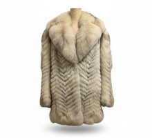 Load image into Gallery viewer, Vintage Fox Fur Chevron Coat