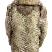 Load image into Gallery viewer, Vintage Fox Fur Chevron Coat