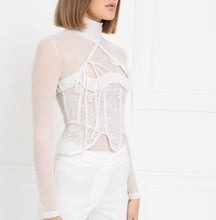 Load image into Gallery viewer, Patricia White Lace Bustier - Pearl Boutique