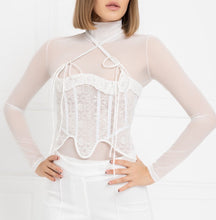 Load image into Gallery viewer, Patricia White Lace Bustier - Pearl Boutique