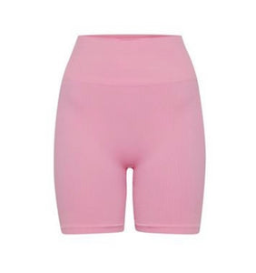 Seamless Ribbed Cycling Shorts Rose Pink - Pearl Boutique
