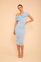 Load image into Gallery viewer, Janus Dress Pale Blue Crepe - Pearl Boutique
